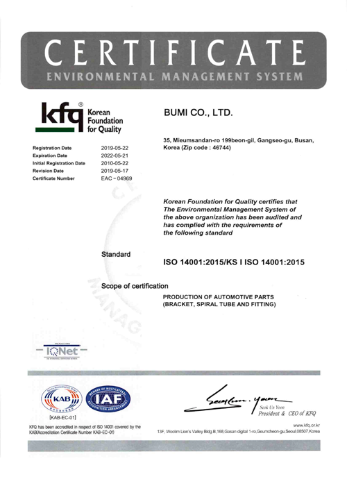 ISO-14001:2015 Certification